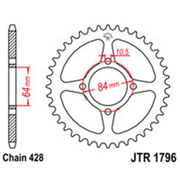 JT JT Rear Sprockets R/W 1796-51